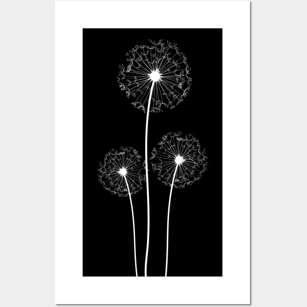 Dandelions on black Wall Art by hedehede